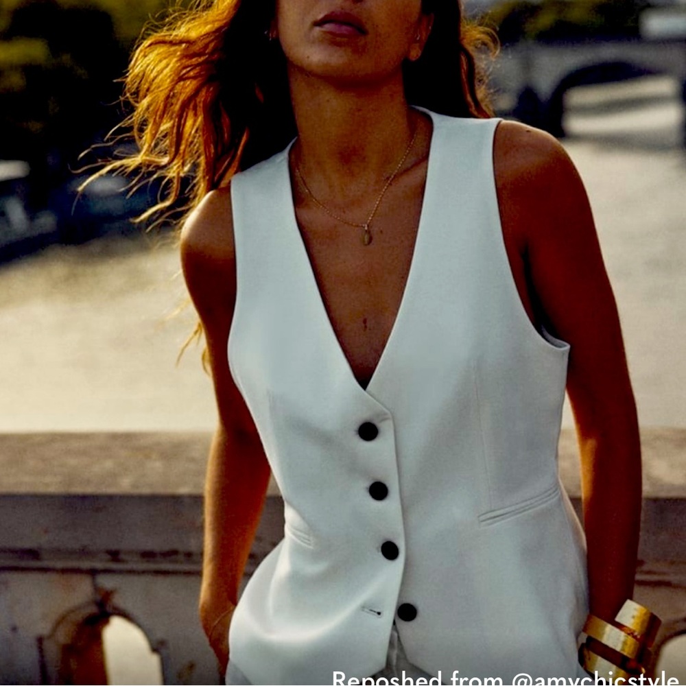Zara tailored waistcoat (vest) ecru size L BNWT